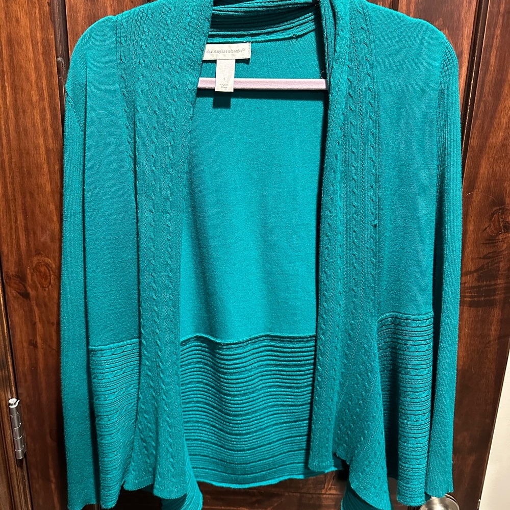 Christopher & Banks Women's Turquoise Cardigan